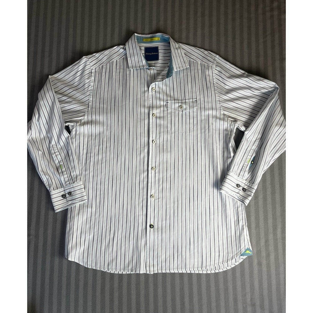 Tommy Bahama Shirt Mens Medium Multicolored Long Sleeve Button Down Nice Sharp